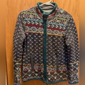 Women's Wool Zip Oslo Sweater Fully Cotton Lined size M
